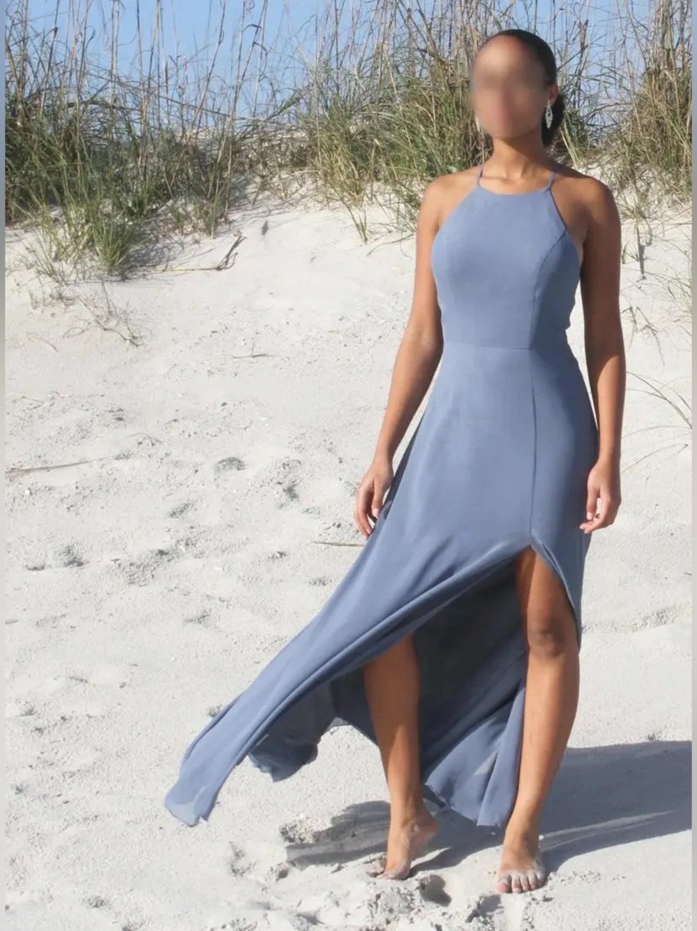 After Six Style 1512 Criss Cross Open Back Chiffon Gown Size 6